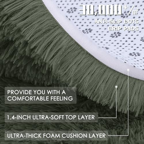8x10 Machine Washable Large Area Rugs for Living Room (8x10 Ft / Olive Green)