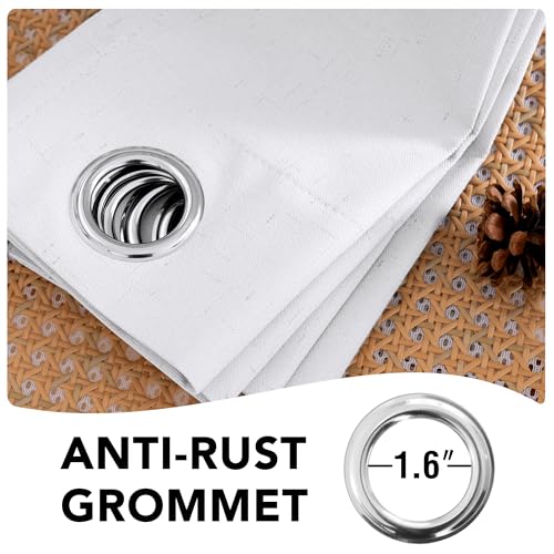 100% Blackout Linen Curtains 54" L 2 Panels White (White / 52"W x 54"L (Pack of 2))