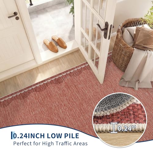 3x5 Red Area Rug (Jute Red / 3' x 5' (Rectangular))