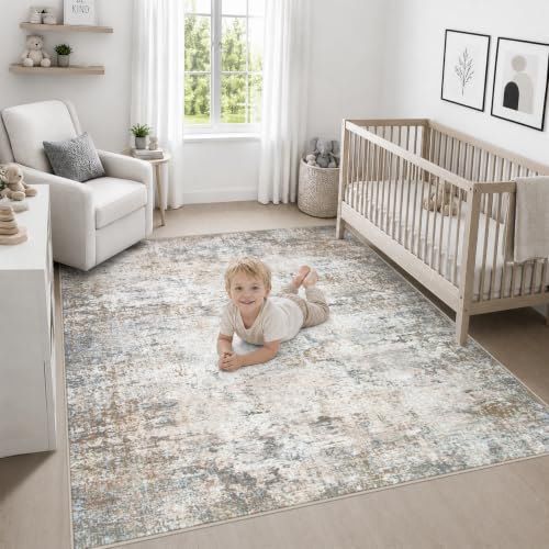 Area Rug Living Room (Brown Grey / 5' x 5' (Square))