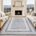 6x9 Washable Area Rug Distressed Geometric Floor Carpet (Grey / 6' x 9' (Rectangular))