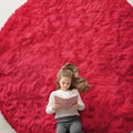 Red Round Rugs for Bedroom (9 Ft Round / Red)
