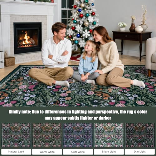 Area Rug Living Room (Dark Green / 5' x 7' (Rectangular))