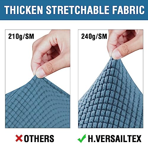 4 Piece Stretch Sofa Covers for 3 Cushion Couch Covers for Living Room Furniture Slipcovers (X-Large / Dusty Blue)