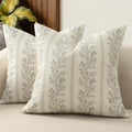 Vintage Throw Pillow Covers 18x18 Set of 2 (Light Taupe / 18" x 18" (Pack of 2))