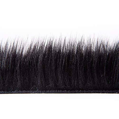 Ashler faux fur rug (5' x 3' (Rectangular) / C-black)