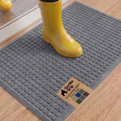HydroABSORB Door Mat for Indoor Outdoor Use (Grey / 35" X 23")