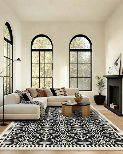 8x10 Area Rugs for Living Room Modern Washable Rug (Obsidian / 8' x 10' (Rectangular))