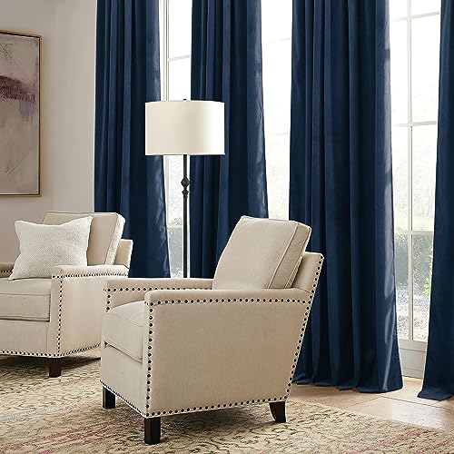 Velvet Curtains 102 inches Long (Navy Blue / 52"W x 102"L (Pack of 2))