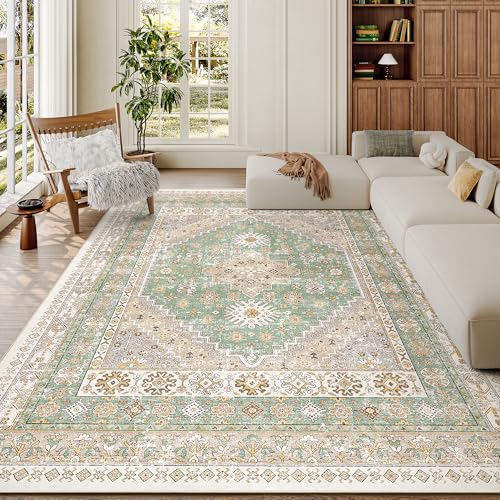 6x9 Area Rugs for Living Room (Green/Brown / 6' x 9' (Rectangular))