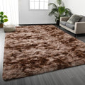 Large Shag Area Rugs 8 x 10 (Tie-dyed Coffee / 8' x 10' (Rectangular))