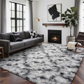 6x9 Ft Large Shag Rugs for Living Room Decor (Bd Black White 4sm11 / 6' X 9' (Rectangular))