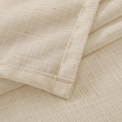 Linen Curtains 84 Inch Length for Living Room Windows (Natural / 60"W x 84"L (Pack of 2))