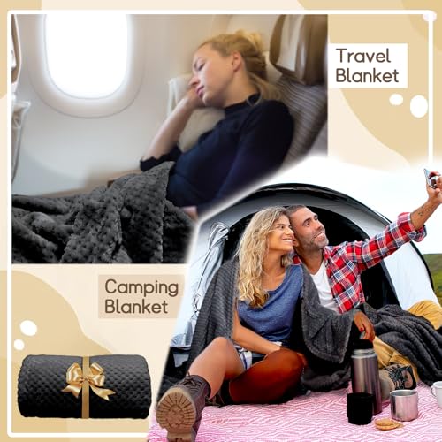 4 Pack Fleece Throw Blankets 50x60 Inches (Black / Throw(50''x60''))