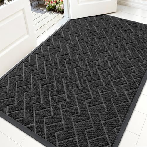 Front Door Mat Outside 59x34 (Black / 59" x 34")