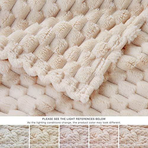 Turtle Shell Throw Blanket Beige for Couch Gentle Soft Fleece (Beige / Throw)