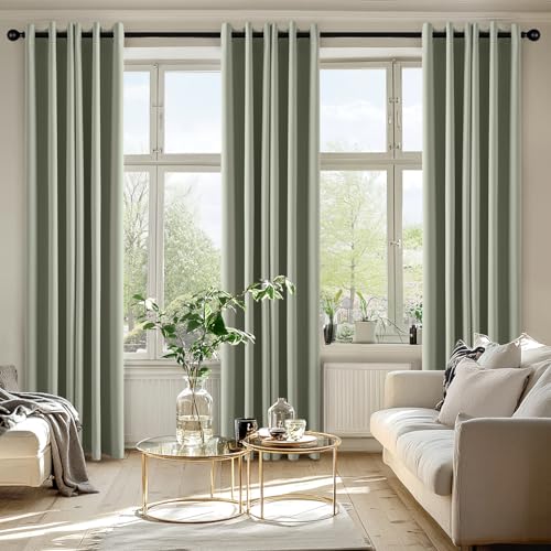 Blackout Curtains for Bedroom 2 Panels 40 x 84 Inch Long Sage Green (Sage Green / 40"W x 84"L (Pack of 2))