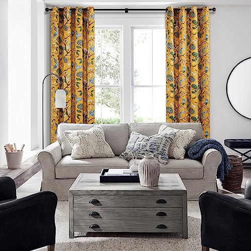 94 Inches Long Custom Satin Window Treatments (Mustard Yellow / 52"W x 94"L (Pack of 2))