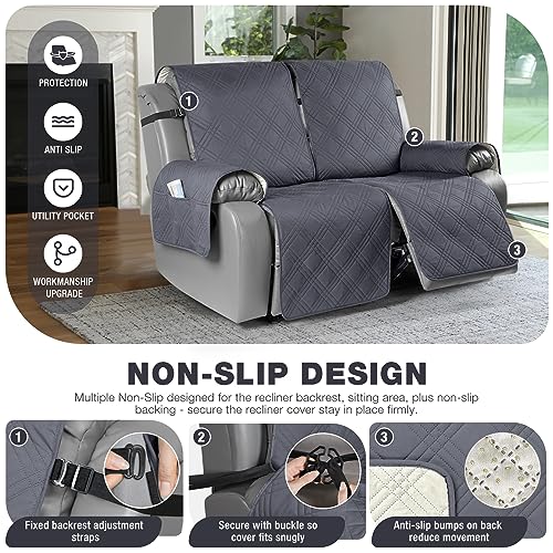 100% Waterproof Oversized Loveseat Recliner Cover (Dark Grey / 2 Seater Oversized)