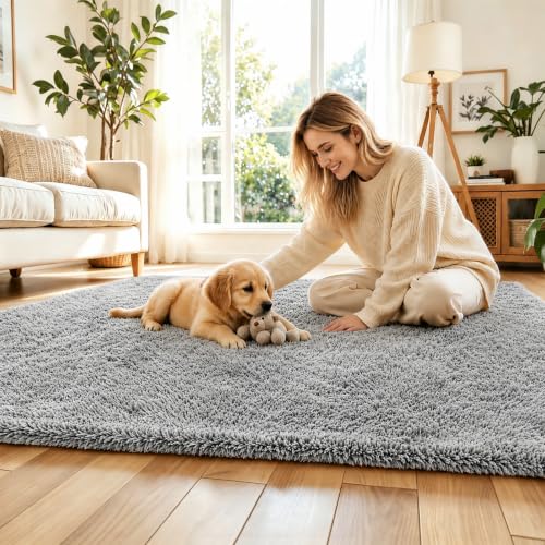 8x10 Area Rugs for Living Room (Light Grey / 8' x 10' (Rectangular))