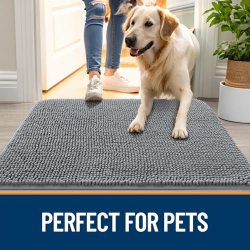 Dog Door Mat for Muddy Paws 59x32 (Grey / 59" X 32")