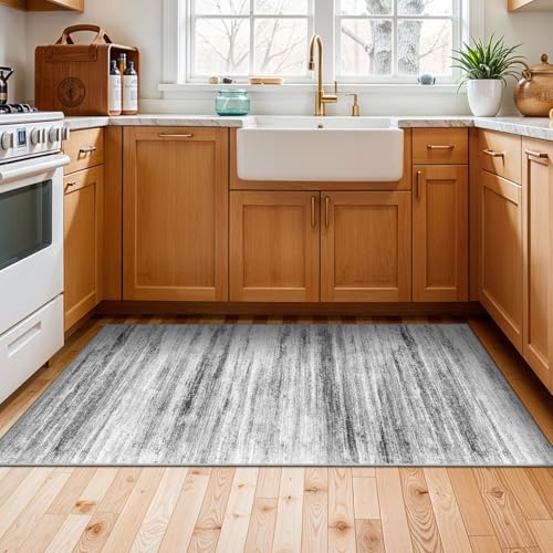 2x4 Washable Entryway Runner Rugs (Grey / 2' x 4' (Runner))