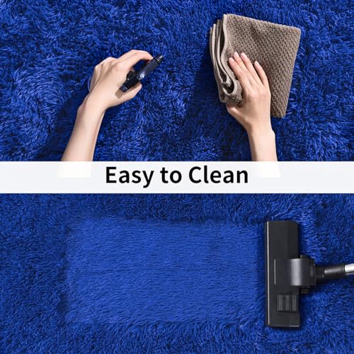 Soft Runner Rugs for Bedroom Hallways (2' x 6' (1 pc) / Royal Blue)