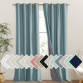 100% Absolutely Blackout Linen Curtains with Thermal Insulated Liner (52"W x 102"L (Pack of 2) / Skylark Blue)