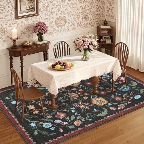 Washable Rug 4x6 Area Rugs for Living Room (C Red / 4' x 6' (Rectangular))