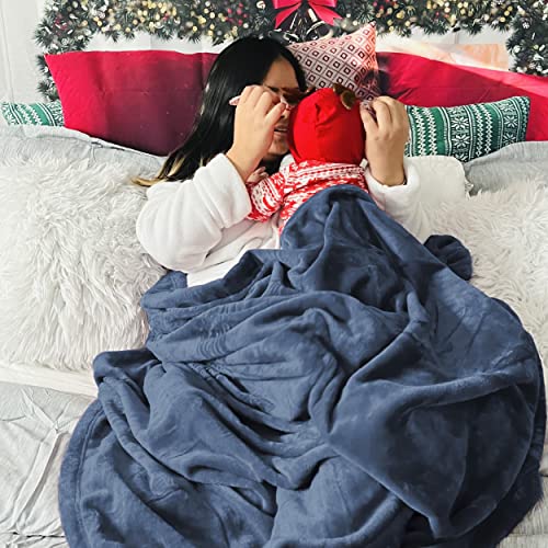GentleSoft Fleece Blanket Twin Size Blue (Dark Blue / Twin (60" X 80"))