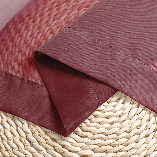 Sheer Curtains 54 inches Long 2 Panels Set (Burgundy / 42"W x 54"L (Pack of 2))