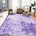 Washable 8'x10' Abstract Area Rug for Living Room Purple (Purple/Gray/Pink/White / 8' x 10' (Rectangular))