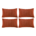 4 Packs Decorative Throw Pillow Covers for Living Room Couch Bed (24" x 12" (Pack of 4) / Burnt Orange)