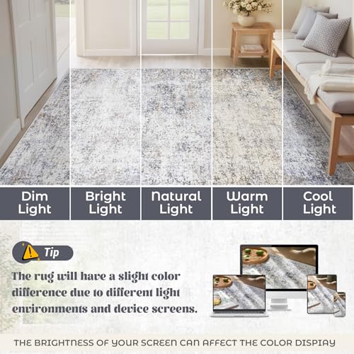 5x7 Area Rugs for Living Room (Blue Grey / 5' x 7' (Rectangular))