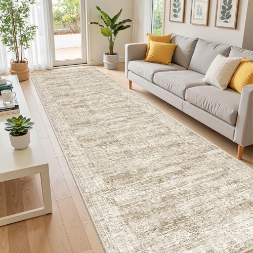 2'6 x 10' Runner Rug Non Slip (Brown/Ivory / 2'6" x 10' (Runner))