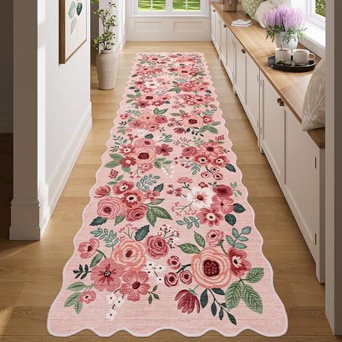 2x8 Washable Runner Rug (Pink (Big) / 2' x 8' (Rectangular))