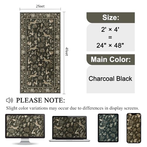 2x4 Rug for Entryway (Charcoal Black (Animal) / 2' x 4' (Rectangular))