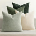 Soft Decorative Chenille Pillow Covers Green 18x18 Pack of 4 (18" x 18" (Pack of 4) / Neutral Green)