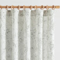 Grey Floral Linen Curtains 90 Inch Vintage Back Tab 2 Panels (Flower Grey on White / 50"W x 90"L (Pack of 2))
