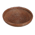 Small Key Basket Bowl for Entryway 7.6" Round Wicker Basket (X-Small, 7.6" / Brown)