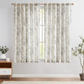 Vintage Floral Linen Curtains 63 Long for Living Room 2 Panels (Grey / 50"W x 63"L (Pack of 2))