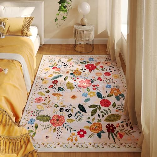 Area Rug 3x5 Washable (Beige / 3' x 5' (Rectangular))