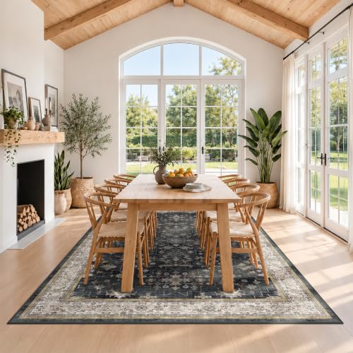 Black Boho Rug for Living Room 9x12 (9' x 12' (Rectangular) / Ashen / Multi)