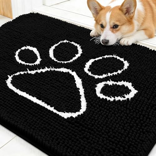 Dog Door Mat for Muddy Paws 30x20 (Black / 30" X 20")
