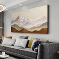 Landscape Canvas Wall Art Abstract Wall Art Earth Color Mountain Landscape Canvas Painting Decor Framed Artwork Snow Moutain Wall Art for Living Room Bedroom Dining Room Home Office Decor 29"X58" (58"L x 29"W / Brown)