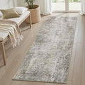 2 x 8 Hallway Runner Rug Non Slip Super Soft Long Runner Rugs Machine Washable Low Pile Modern Abstract Runners for Hallways for Bedroom Laundry Room Kitchen (Beige / 2' x 8')