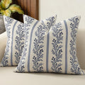 Vintage Throw Pillow Covers 18x18 Set of 2 (Indigo Blue / 18" x 18" (Pack of 2))