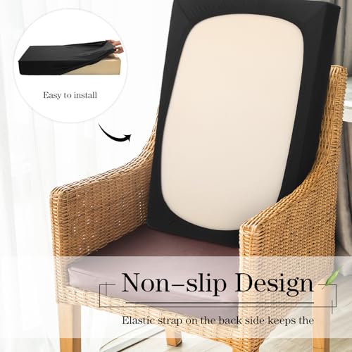 4 Pcs Stretch Cushion Covers (Black / Back Cover)