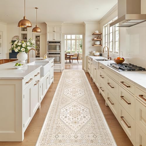 2'6 x 10' Runner Rug Non Slip (Cream/Beige / 2'6" x 10' (Runner))