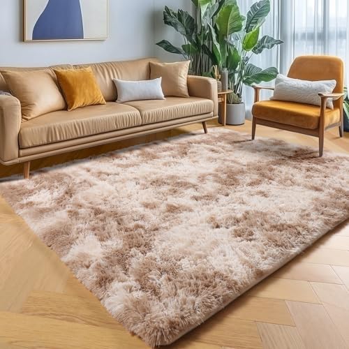 Area Rugs for Bedroom Living Room (Tie-dyed Light Beige / 4' x 6' (Rectangular))